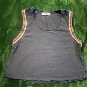 NATURAL LIFE Navy Tank with Rainbow Trim